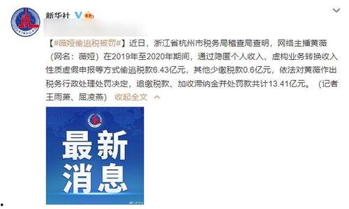 明星网红夫妻偷税漏税,税务部门展开调查